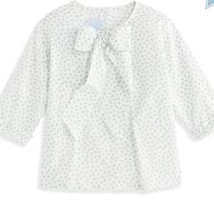 Bella Bliss Polka Dot Blouse with Bow NWOT
